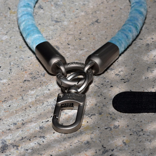 Blue Fluffy Yarn Phone Strap – Handmade Soft Textured Charm